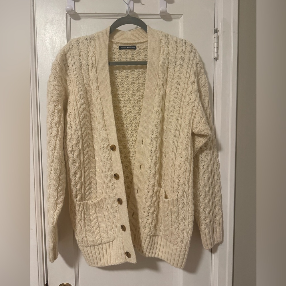 Women’s Wool Cream Brandy Melville Cable Knit Cardigan